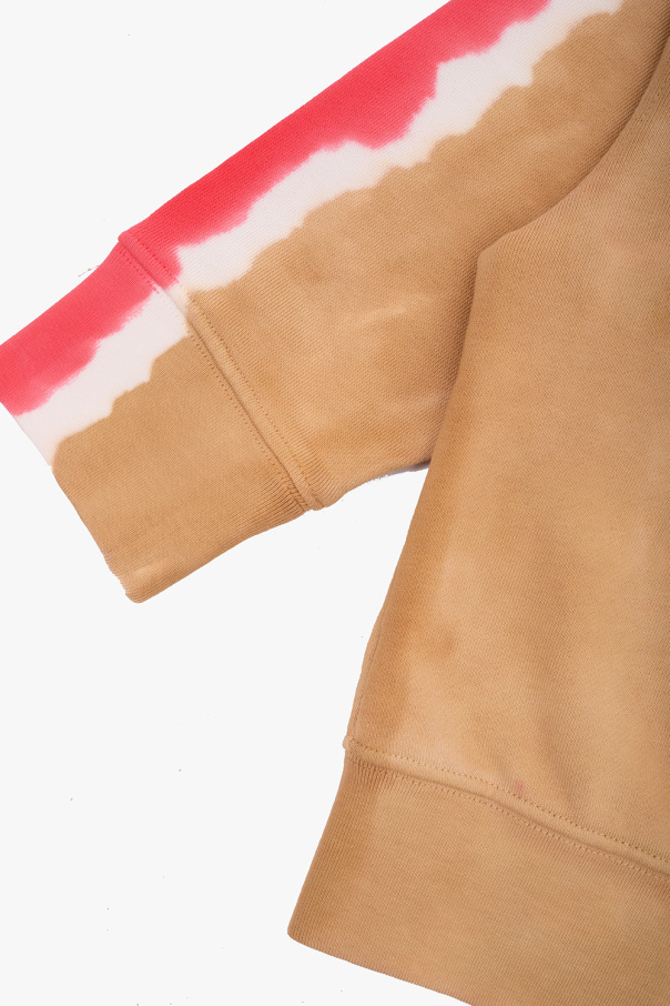 Gestapelde fleece hoodie met rits en logo ETRO paisley-print slogan hoodie Brown