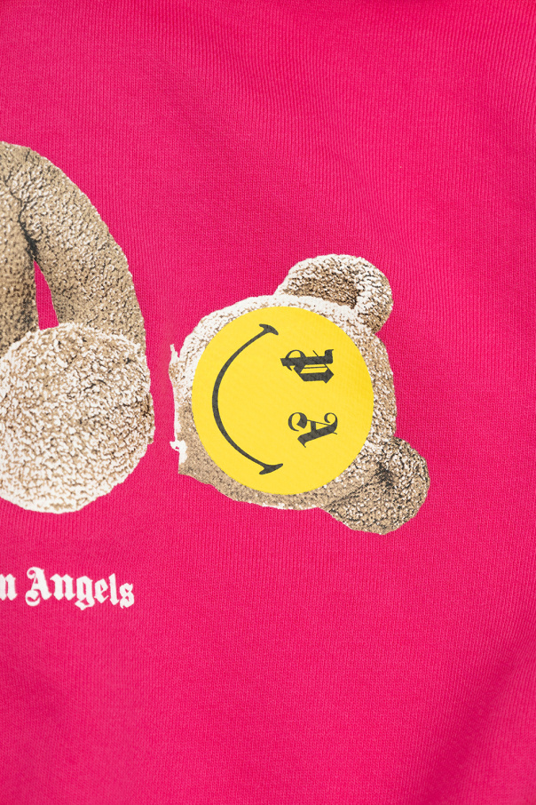 Palm Angels Kids Unisex Extremt stentvättad t-shirt med långa ärmar och tryck®
