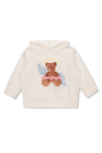 Palm Angels Kids WHITE Printed hoodie