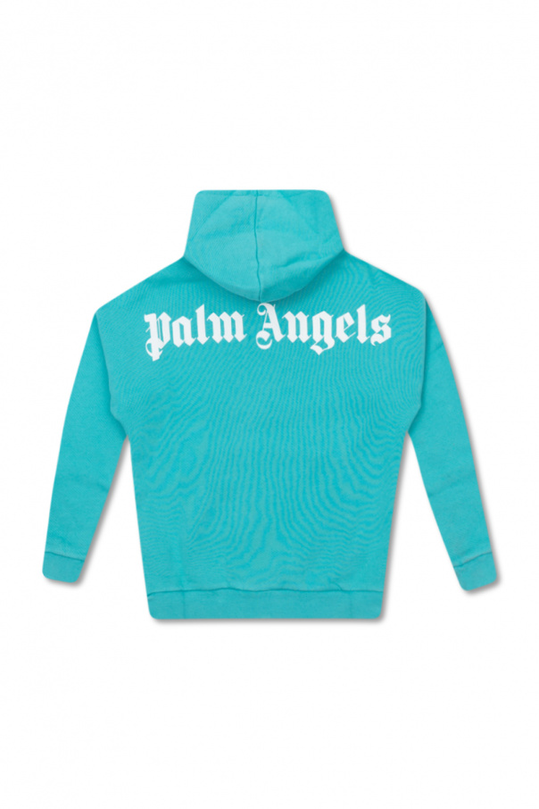 Palm Angels Kids White hoodie with logo