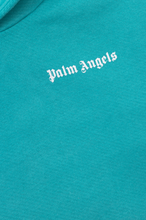 Palm Angels Kids White hoodie with logo