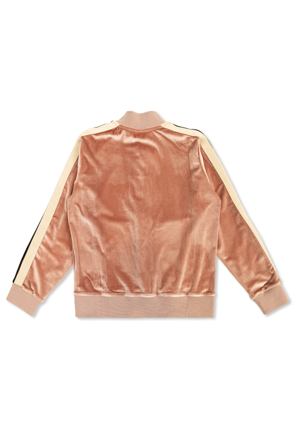 Palm Angels Kids Sudadera de terciopelo con cremallera