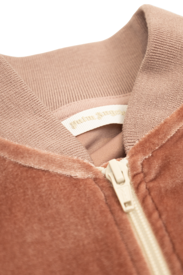 Palm Angels Kids Sudadera de terciopelo con cremallera