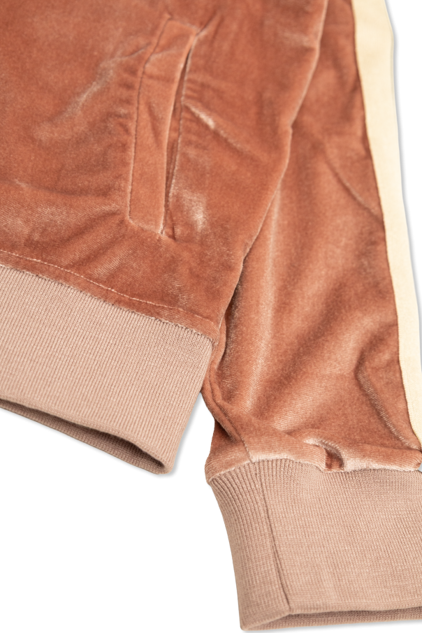 Palm Angels Kids Sudadera de terciopelo con cremallera