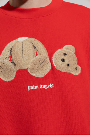 Palm Angels striped-print crew neck T-shirt