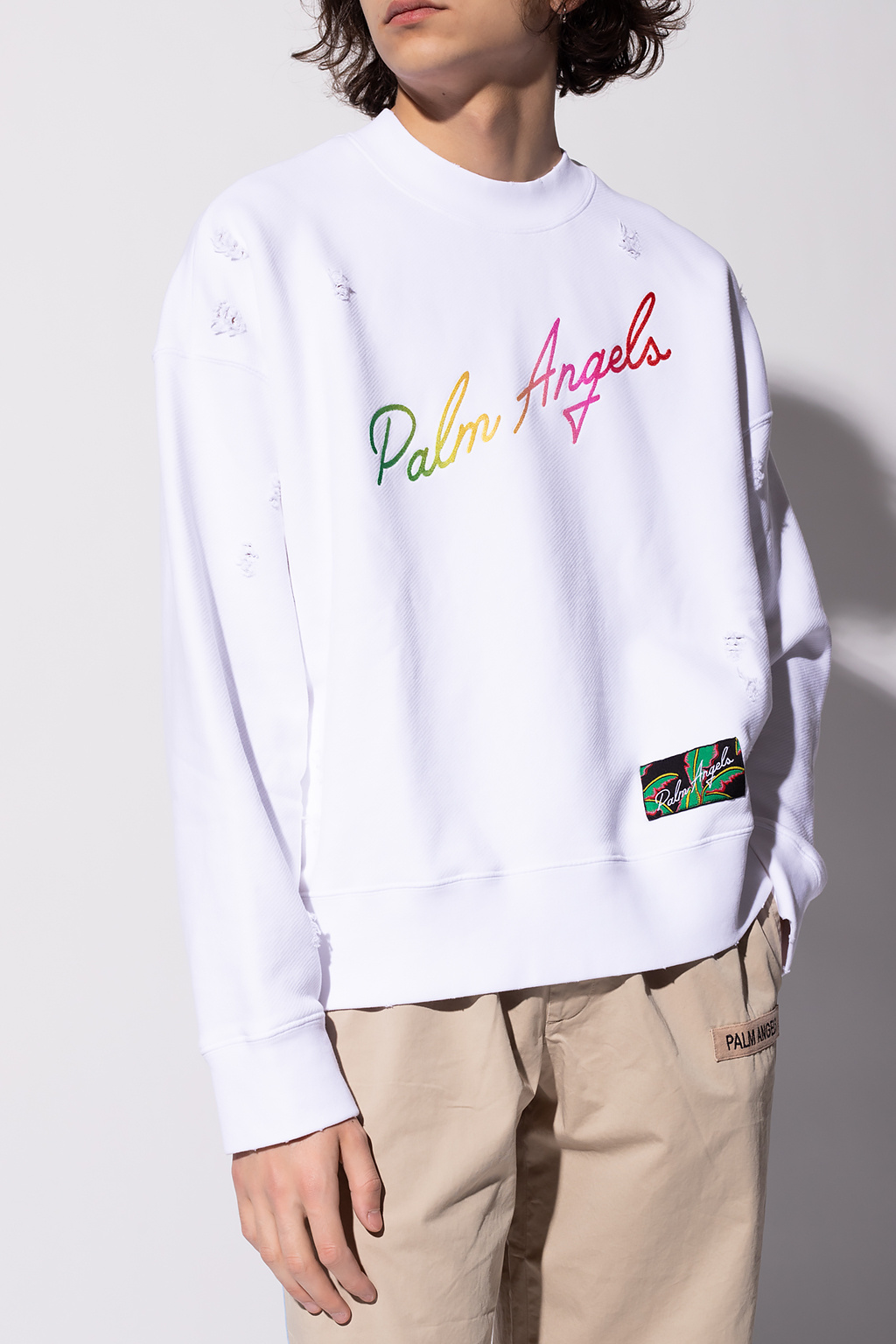 Palm Angels Miami Logo Crewneck White