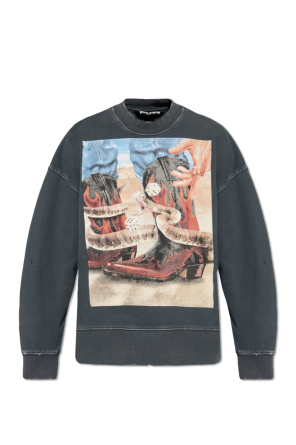 Calvin Klein Mörkt havsblå sweatshirt med vertikal logga fram och bak