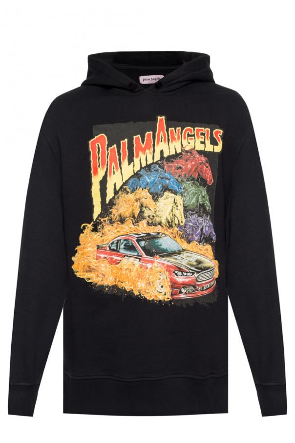 Palm Angels Sketchy logo-print Cotton-jersey Sweatshirt - Men - Black Sweats - XS