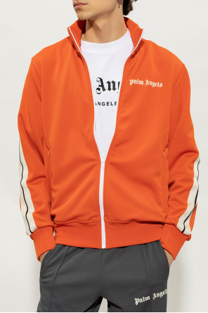 Palm Angels Textured Half Zip Funnel Neck Sweatshirt