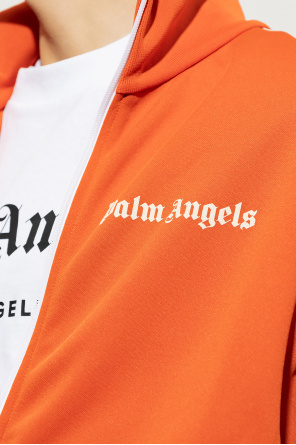 Palm Angels Textured Half Zip Funnel Neck Sweatshirt