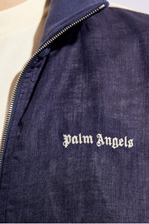 Palm Angels Lniana kurtka z logo