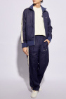 Palm Angels NAVY BLUE Linen jacket with logo