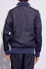 Palm Angels NAVY BLUE Linen jacket with logo