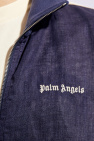 Palm Angels NAVY BLUE Linen jacket with logo