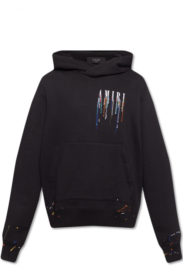 Amiri Paint Drip Logo Hoodie - Black