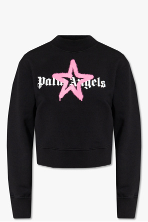 Woman Crop Shirt In Black Lace od Palm Angels