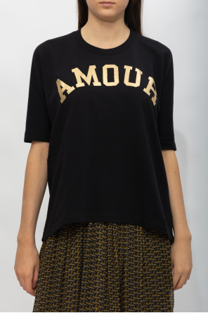 AMI Paris logo-print organic-cotton sweatshirt Nero ‘Portland’ oversize T-shirt