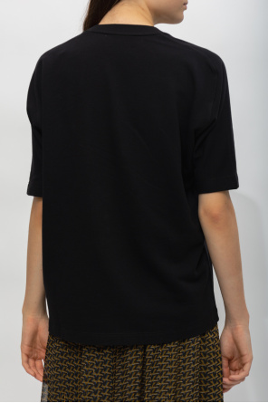 Sunnei logo-print short-sleeved T-shirt Rock Gelb ‘Portland’ oversize T-shirt