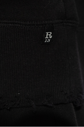 R13 Hooded short sweatshirt