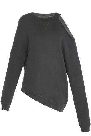 recycled wool cropped tie waist jacket in black