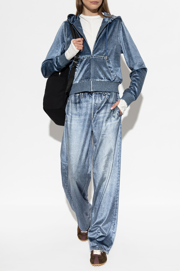 Rag & Bone Sametová mikina s kapucí