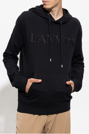 Lanvin John Richmond Black Sweatshirt With Zip And Print