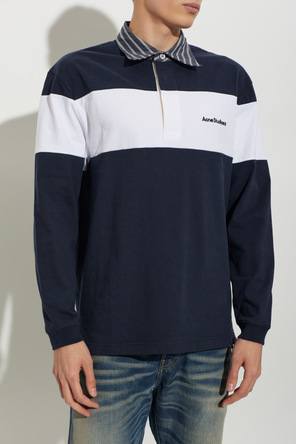 Acne Studios Striped cotton polo shirt