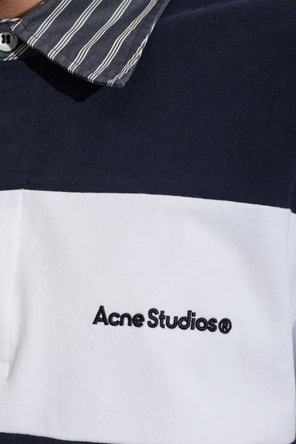 Acne Studios Striped cotton polo shirt