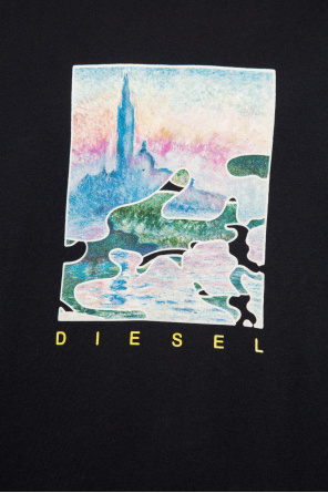 Diesel 'Printed cotton knit crew neck t-shirt