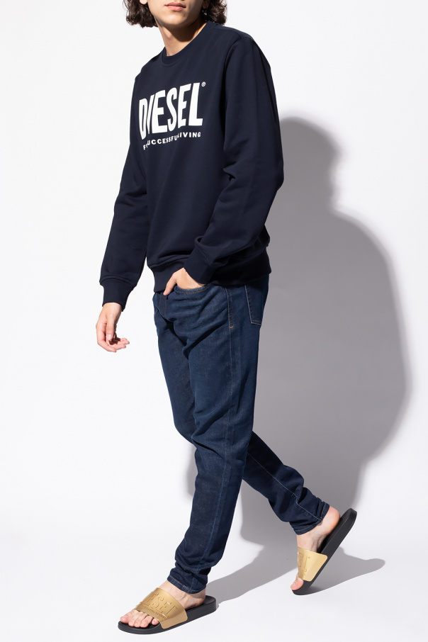 Diesel UFO-appliqué half-zip sweatshirt Schwarz