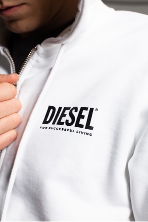 Diesel Sweatshirt med kvart lynlås og tekst