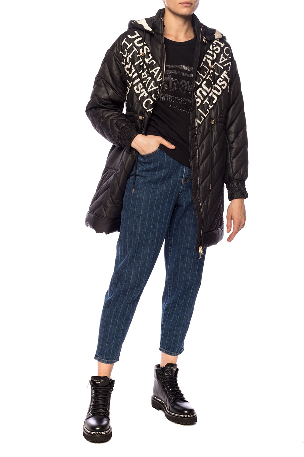 Shop Just Cavalli Patterned Sweatshirt In Black