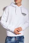 Dsquared2 Black Zipped Hoodie With Print And Embroidered Ornaments In Cotton Man Versace