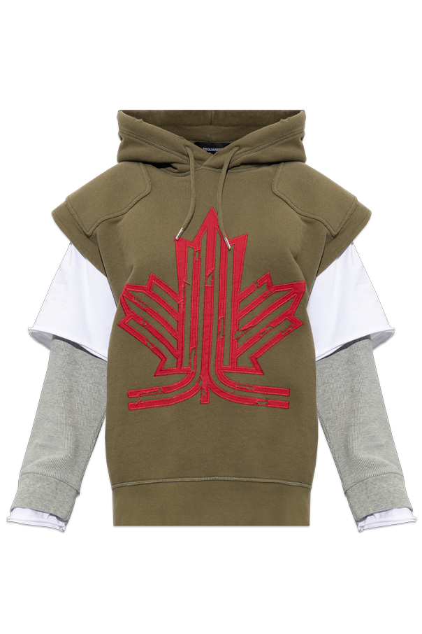 Dsquared2 Cotton hoodie vest with appliqué
