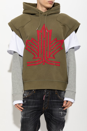 Dsquared2 Cotton hoodie vest with appliqué