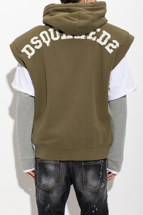 Dsquared2 Cotton hoodie vest with appliqué