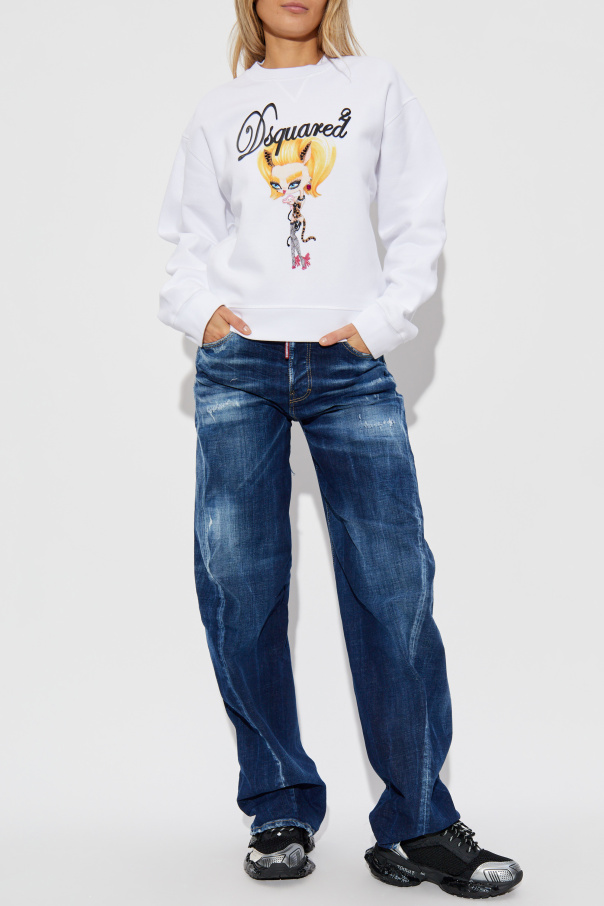 Dsquared2 Sweatshirt with print and appliqués