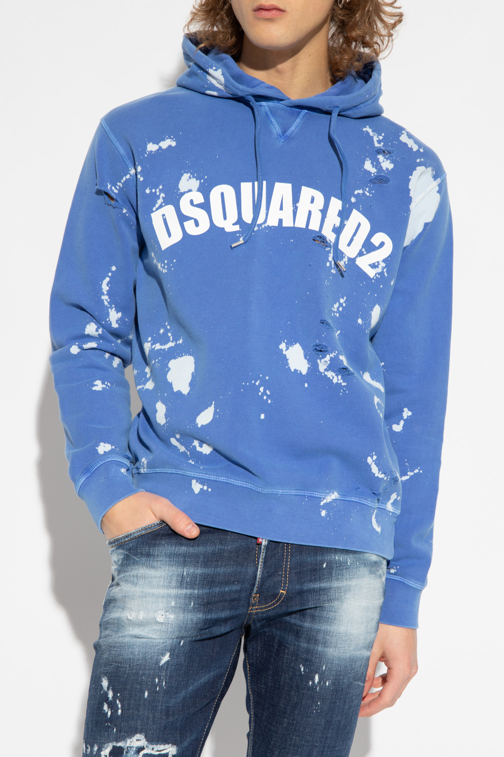 Dsquared2 hoodie model with logo