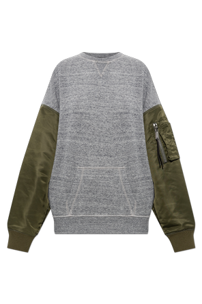 Sweatshirt made from combined fabrics