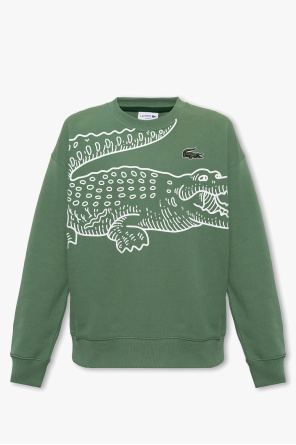Lacoste textured cotton sweater in grey
