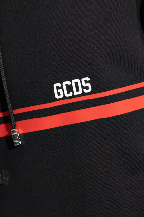 GCDS Nike Club Hoodie met all-over geschreven logo in zwart