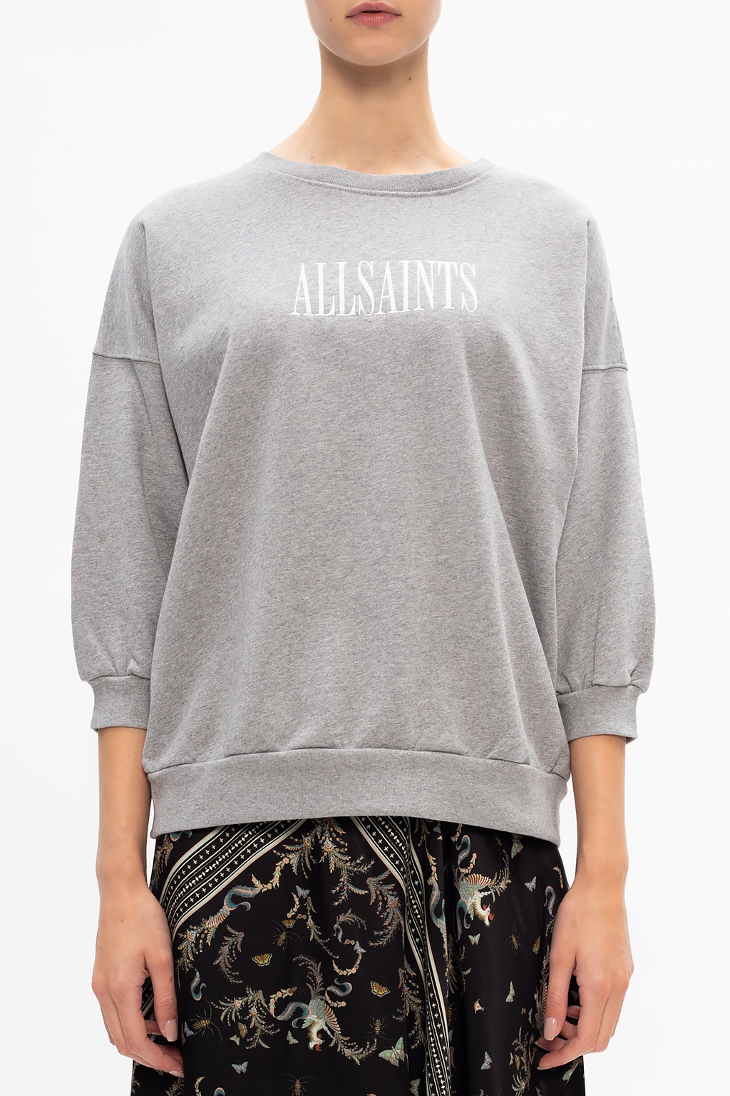 AllSaints 'Stamp' logo-embroidered sweatshirt | Women's Clothing | Vitkac