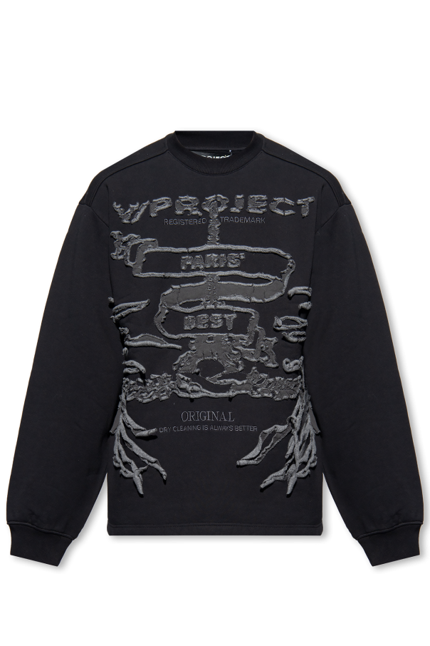 Y Project Sweatshirt mit Kontrastkragen Schwarz