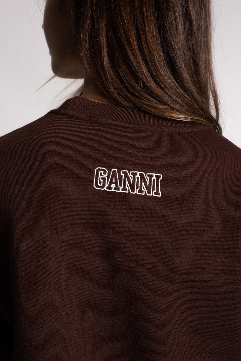 Ganni Brown sweatshirt com capucho Hummel Legacy Logo preto branco