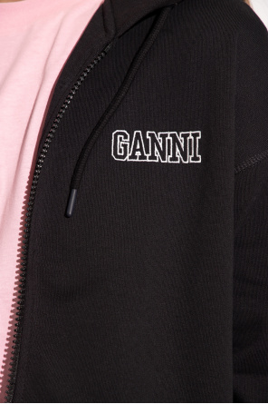 Ganni Gold hoodie with logo