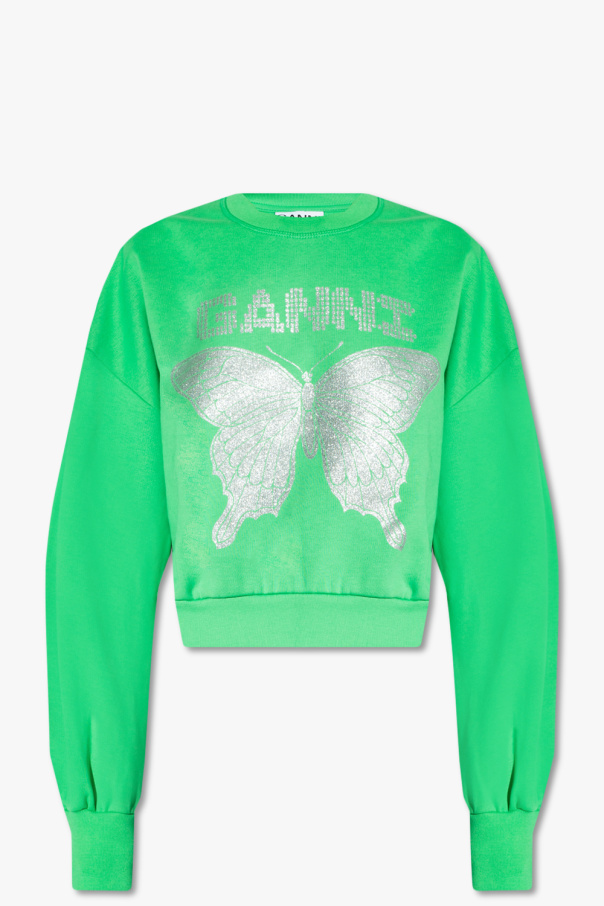 Ganni Printed Perforated sweatshirt