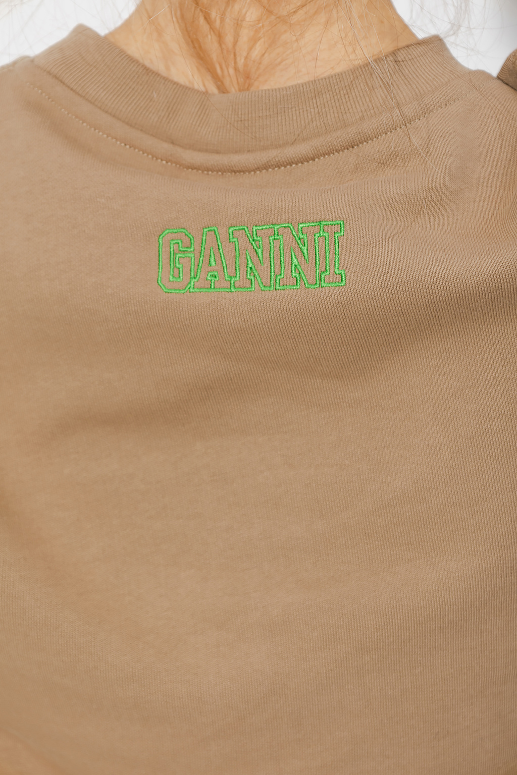Ganni Light Grey Plain Polo Shirt