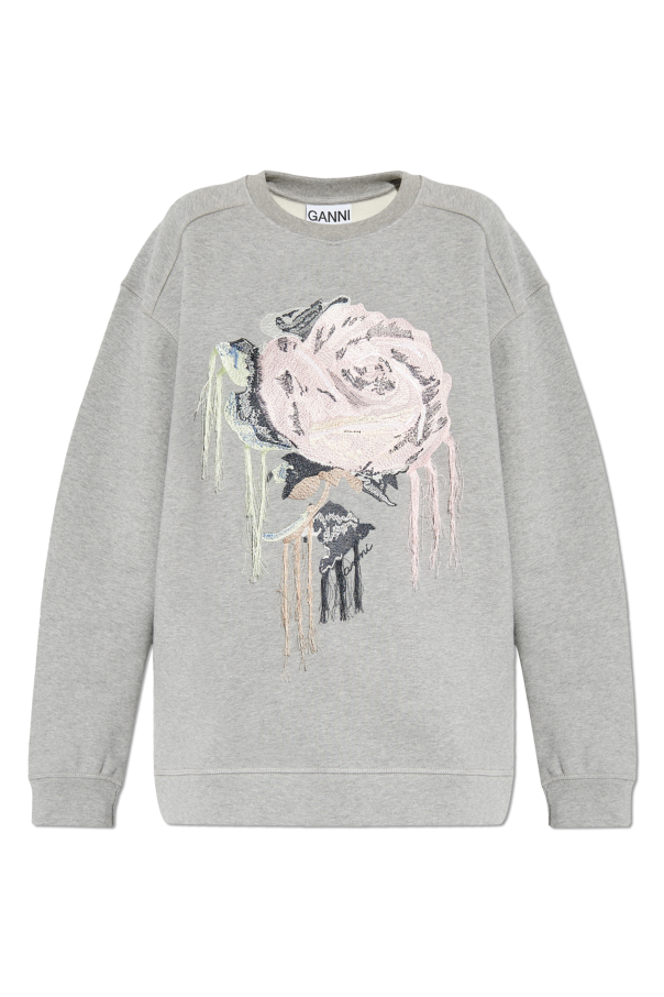 Ganni Sweatshirt with Embroidery