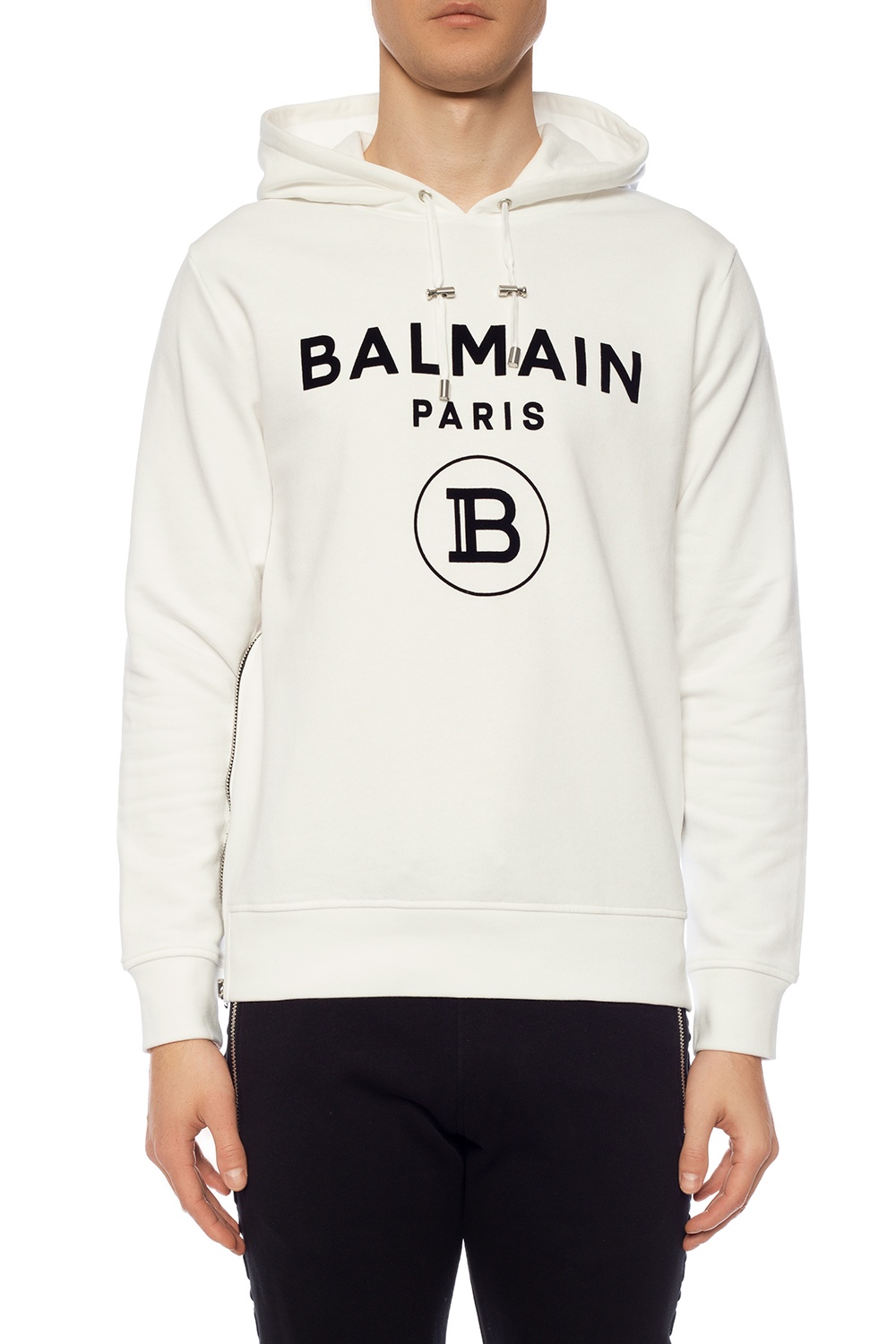 Balmain Kids TEEN logo print hoodie - Black