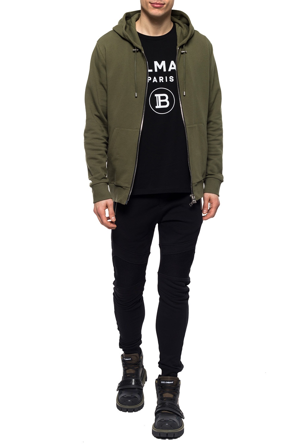 balmain zip hoodie